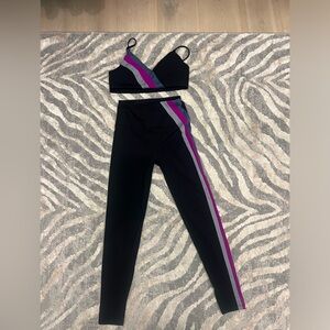 Lanston Spoty Activewear Legging and Sports Bra Set Size Small